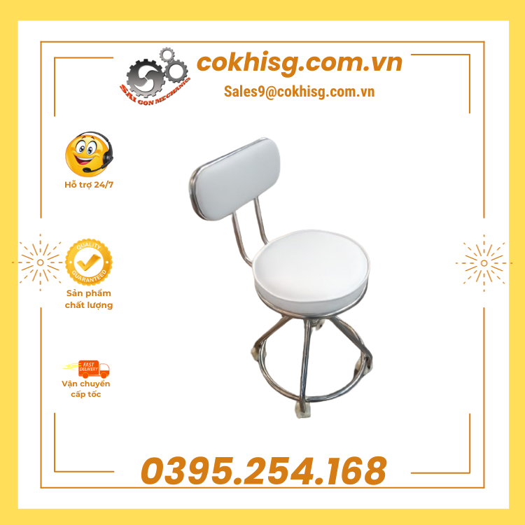 Ghế phòng thí nghiệm inox 304 sáng bóng, bền đẹp